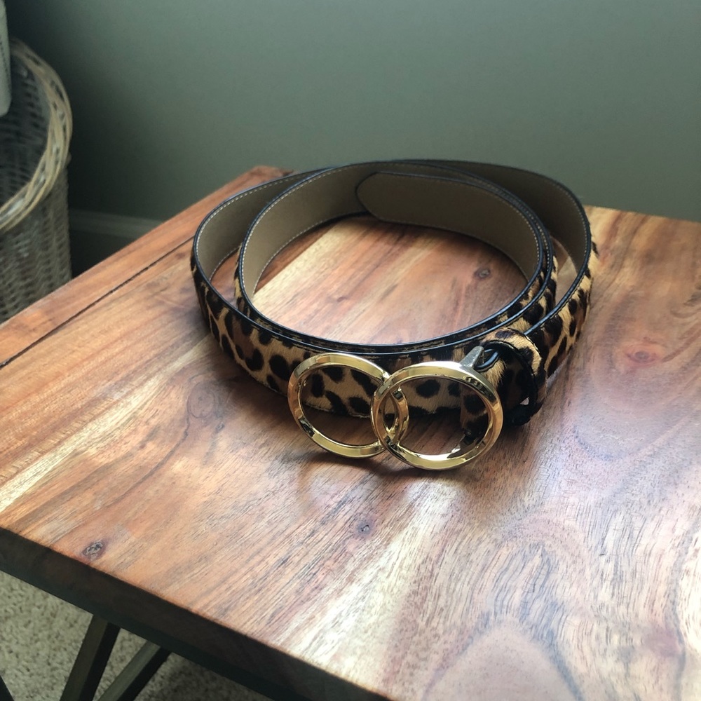 Express calf hair leopard belt XL